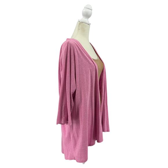 Lularoe Open Front Airplane Cardigan WMNS M Pink 3/4 Sleeve Relaxed Fit Layering - Picture 2 of 6